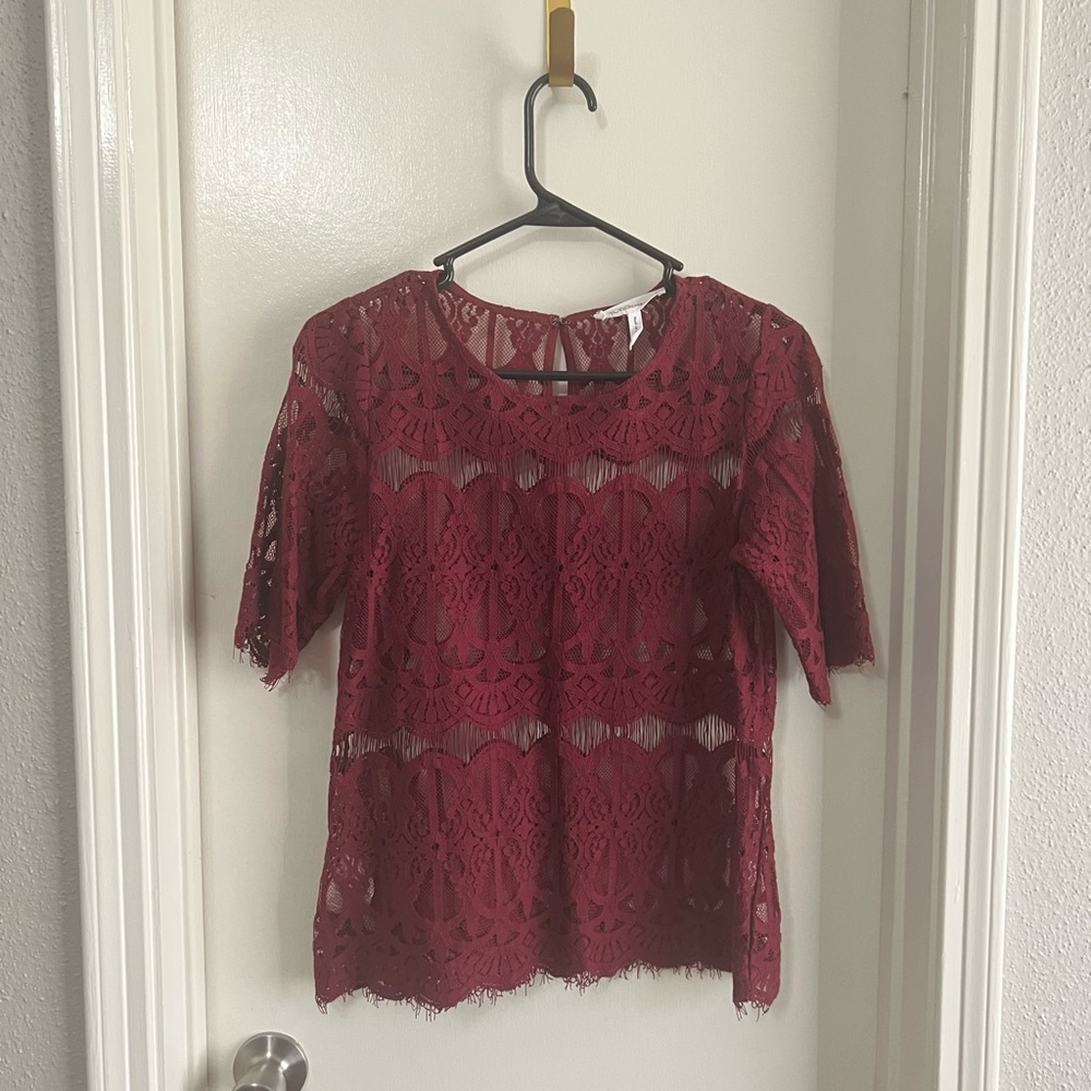 BCBG Maroon Lace top